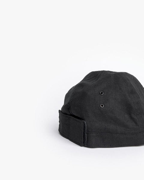 Linen Scout Cap in Black by SMOCK Man at Mohawk General Store - 4