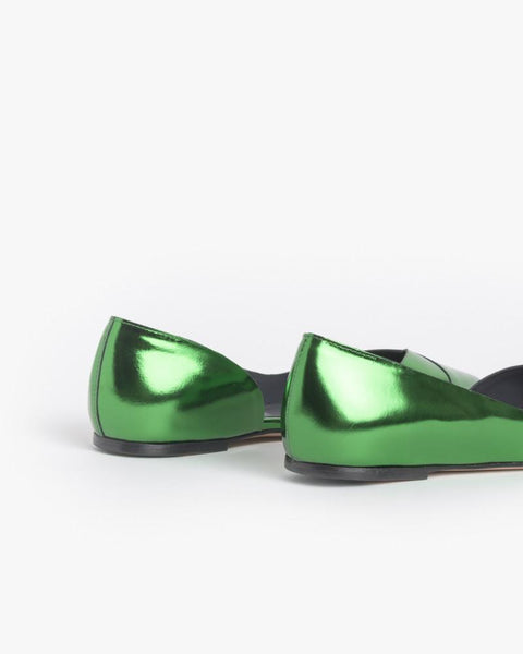 Penn Ballerina Flats in Metal Green by Isabel Marant Étoile at Mohawk General Store - 3