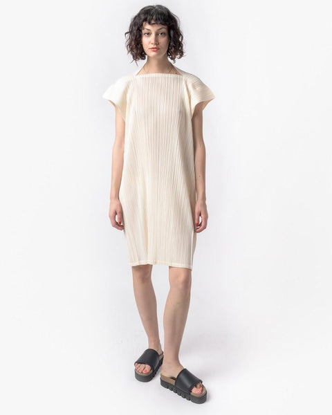 Square Dress in Off White by Issey Miyake Pleats Please at Mohawk General Store - 4