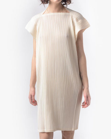Square Dress in Off White by Issey Miyake Pleats Please at Mohawk General Store - 1