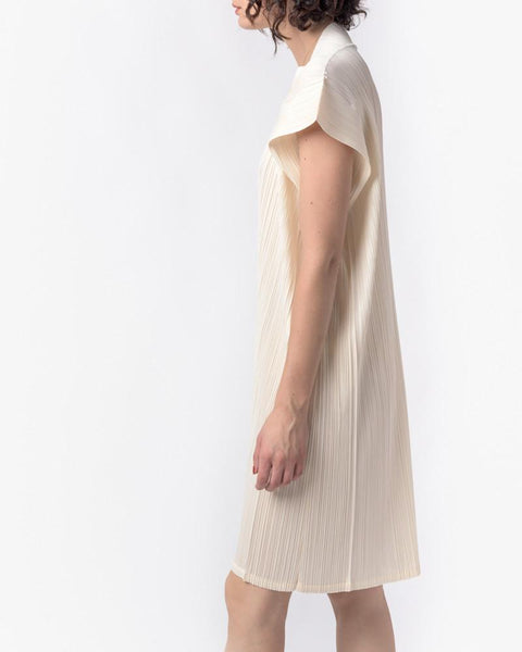 Square Dress in Off White by Issey Miyake Pleats Please at Mohawk General Store - 2