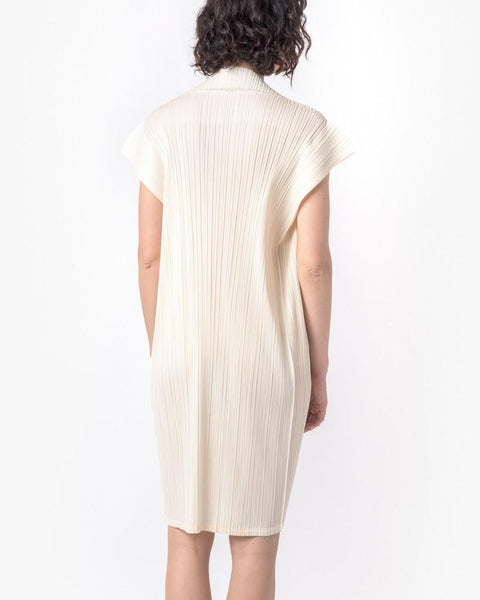 Square Dress in Off White by Issey Miyake Pleats Please at Mohawk General Store - 3