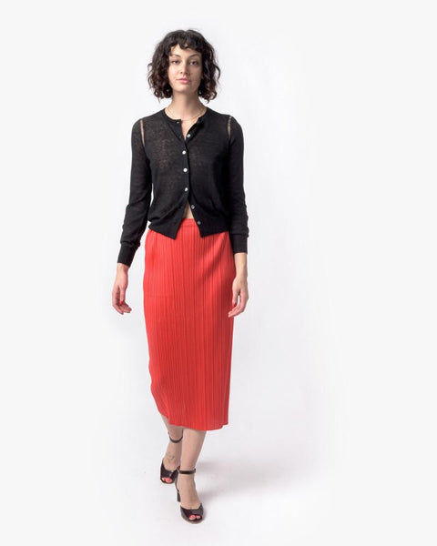 Slim Skirt in Red by Issey Miyake Pleats Please at Mohawk General Store - 4
