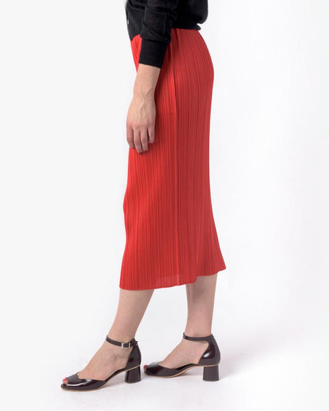 Slim Skirt in Red by Issey Miyake Pleats Please at Mohawk General Store - 2