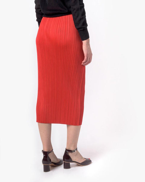 Slim Skirt in Red by Issey Miyake Pleats Please at Mohawk General Store - 3