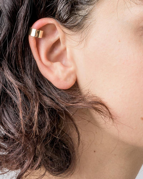 Shield Ear Cuff in 14k Yellow Gold by Kristen Elspeth at Mohawk General Store - 4