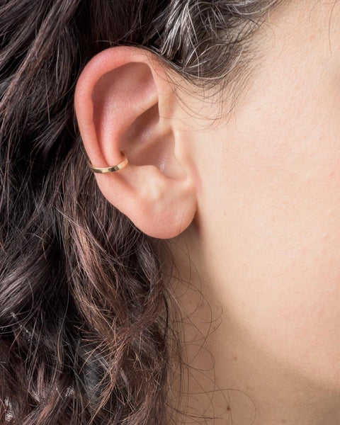 Bar Ear Cuff in 14K Yellow Gold by Kristen Elspeth at Mohawk General Store - 3