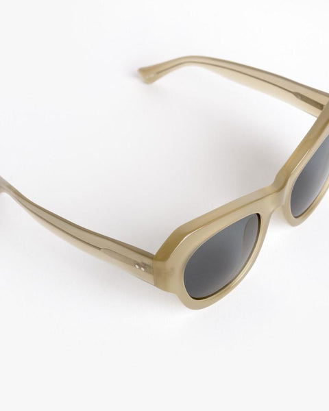 Thick Sunglasses in Khaki/Silver/Grey by Dries Van Noten x Linda Farrow at Mohawk General Store - 4