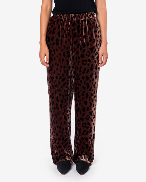 Cheetah Velvet Pant in Rosewood/Navy by Tibi at Mohawk General Store