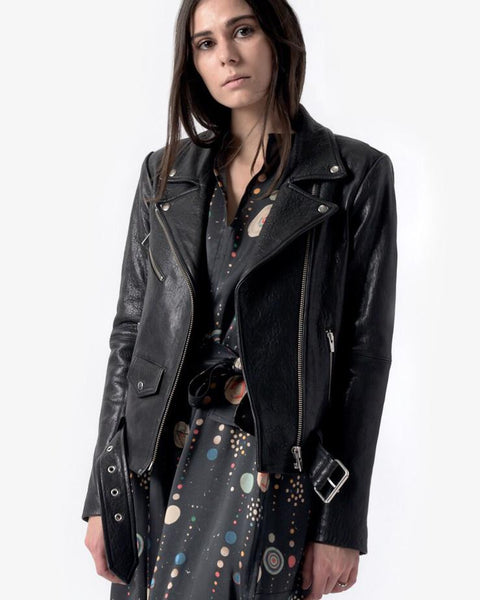 Jayne Leather Jacket in Classic Black by VEDA at Mohawk General Store - 4