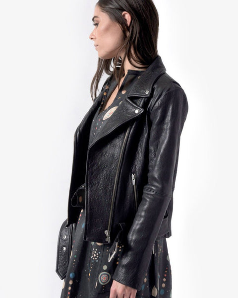 Jayne Leather Jacket in Classic Black by VEDA at Mohawk General Store - 5