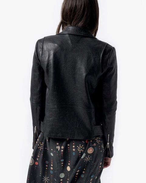 Jayne Leather Jacket in Classic Black by VEDA at Mohawk General Store - 6