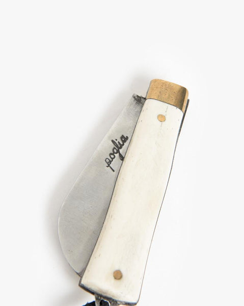 Hand Crafted Pocket Knife in Solid Bone by Poglia&Co at Mohawk General Store - 2