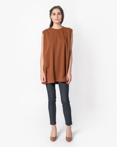 Wide No-Sleeve T in Brown by ENFÖLD at Mohawk General Store - 1