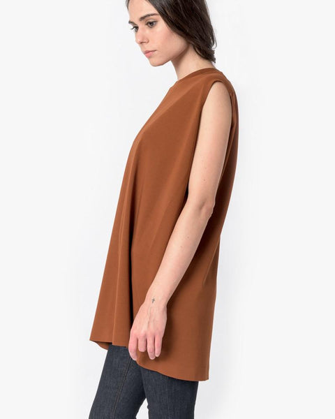 Wide No-Sleeve T in Brown by ENFÖLD at Mohawk General Store - 3