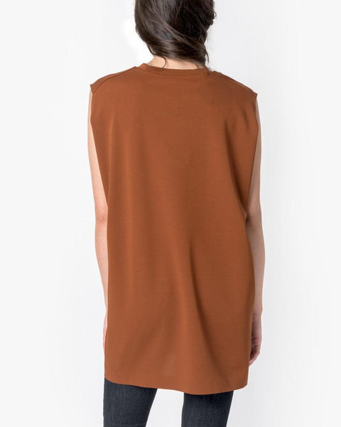 Wide No-Sleeve T in Brown by ENFÖLD at Mohawk General Store - 4