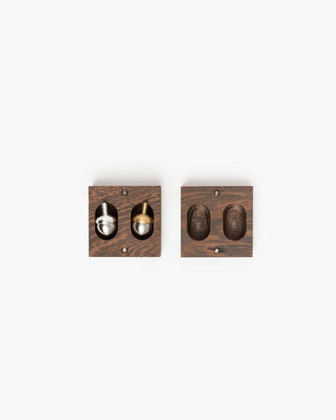 Metal Spin Tops in Wood Box by Neighbor at Mohawk General Store