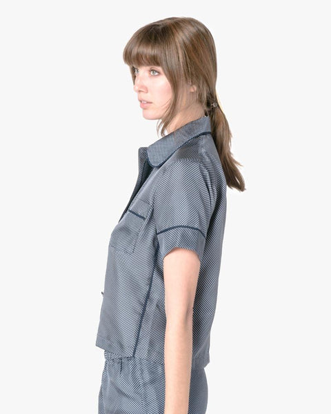 Shelby Pajama Top in Sea Dot Silk by Araks at Mohawk General Store