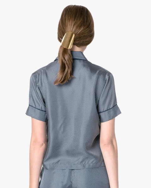 Shelby Pajama Top in Sea Dot Silk by Araks at Mohawk General Store